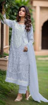 Grace Etched Embroidered Pakistani suit LXPK0030