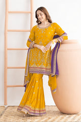 Regal Chinnon Embroidered Sharara Set LXSR0127