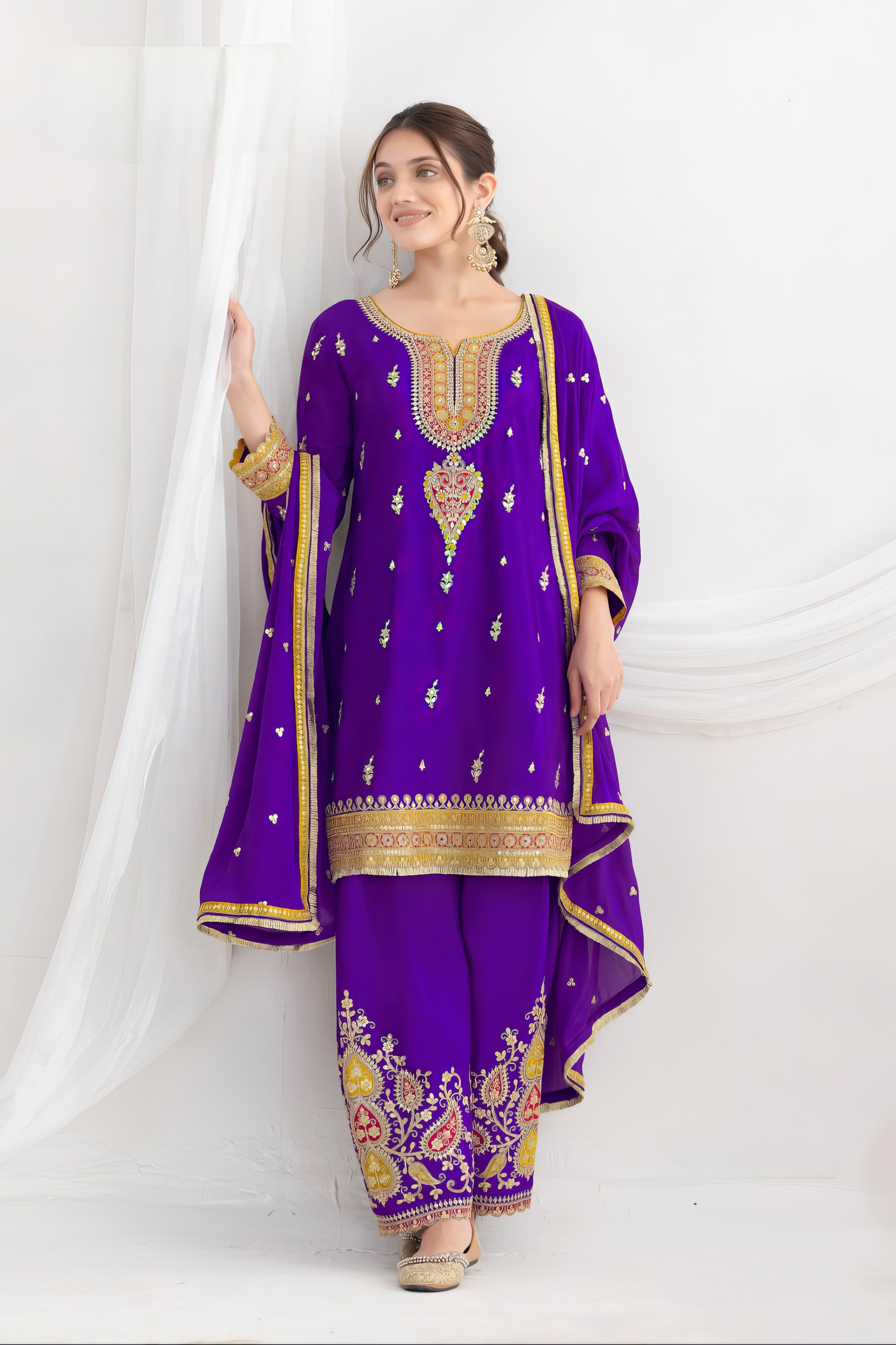 Premium Chinon Fabric Suit LXST0069