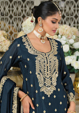 Noor Chinon Embroidery Sharara Set LXSR0117