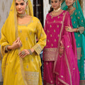 Zara Embroidered Simar Ensemble Sharara Set LXSR0119