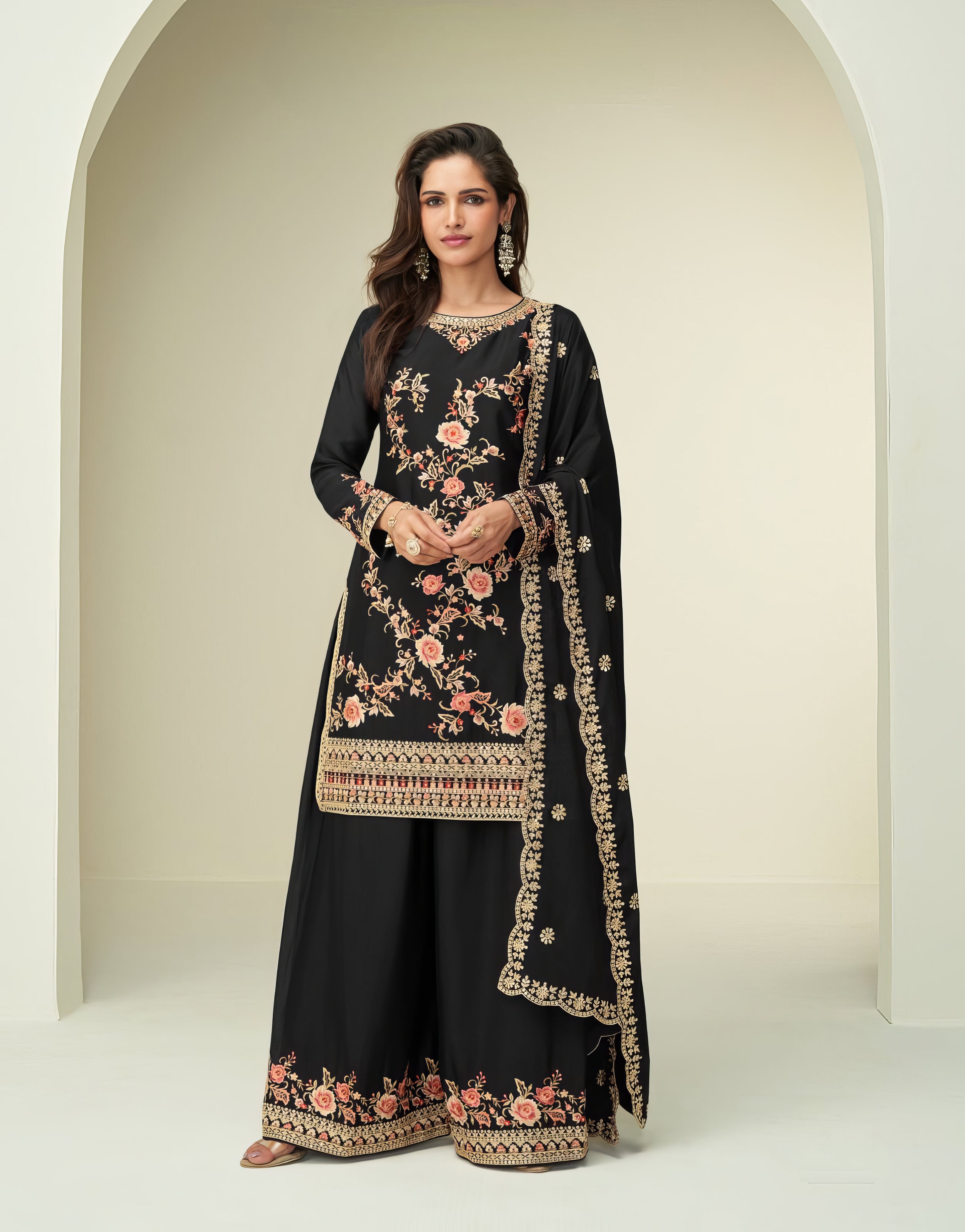Premium Chinon Fab Sharara Set LXSR0122
