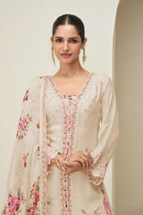 Premium Chinnon Silk Sharara Set LXSR0126