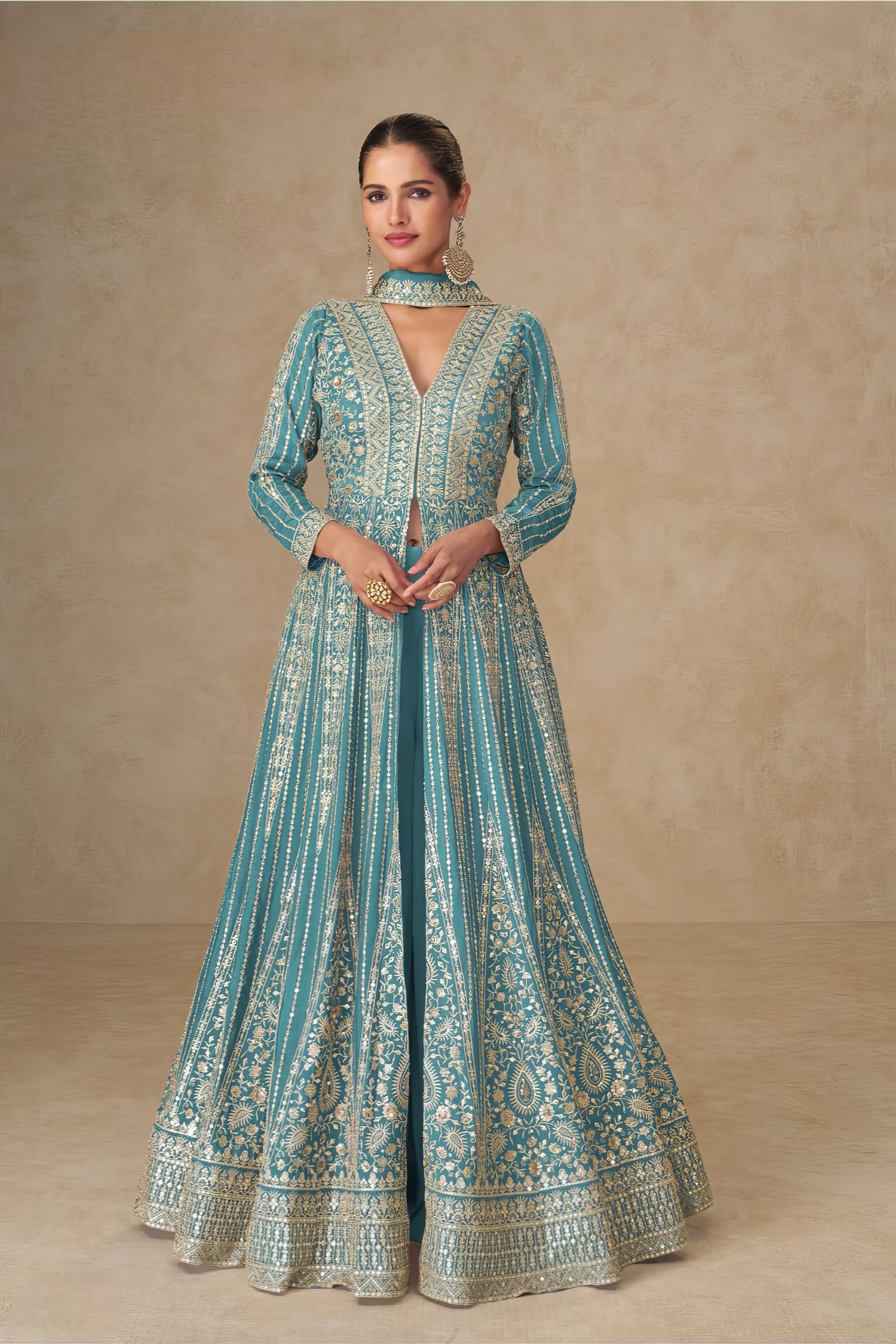Premium & Finest Chinnon Sharara Set LXSR0125