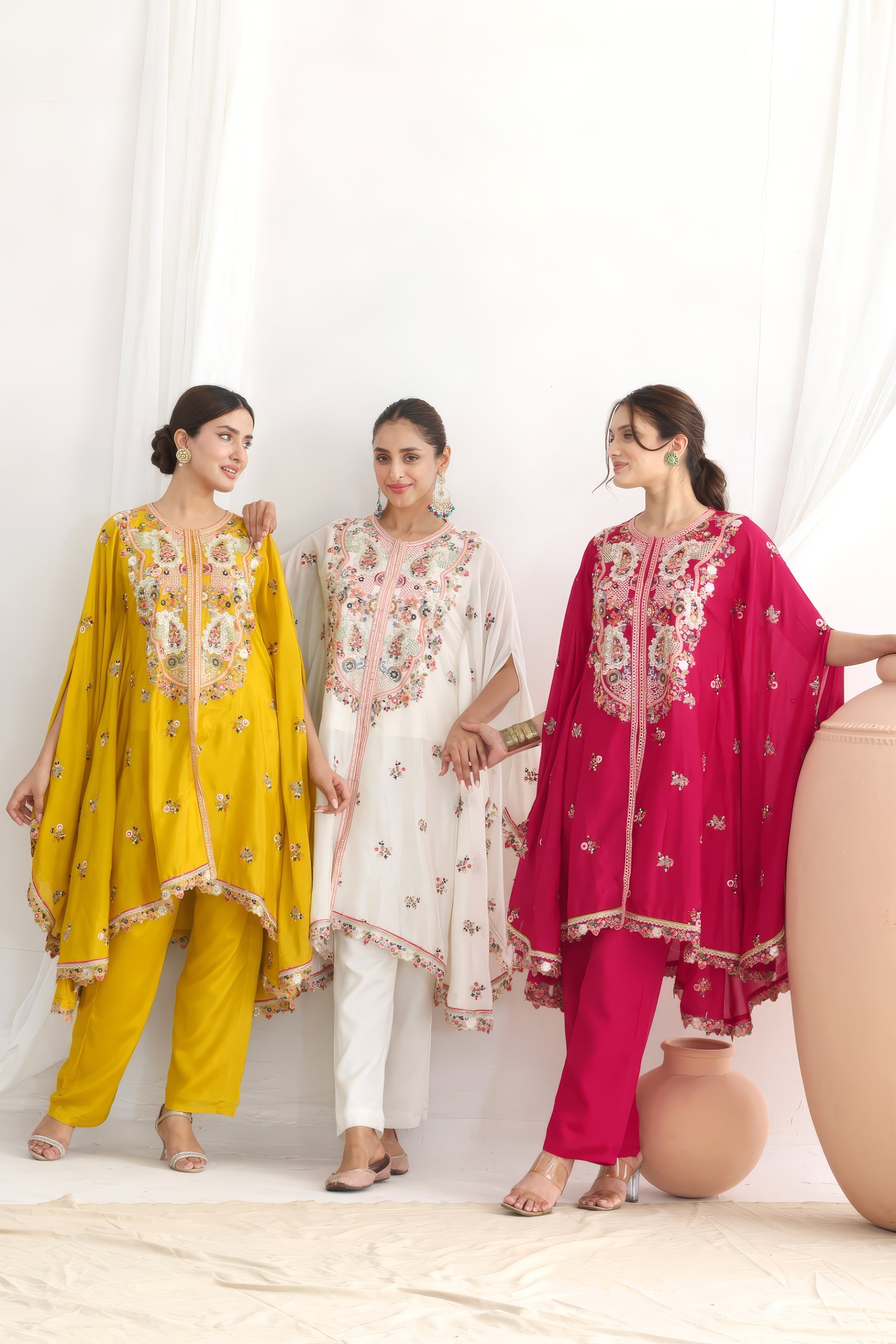 Elegant Flower Embroidery Kaftan LXST0076