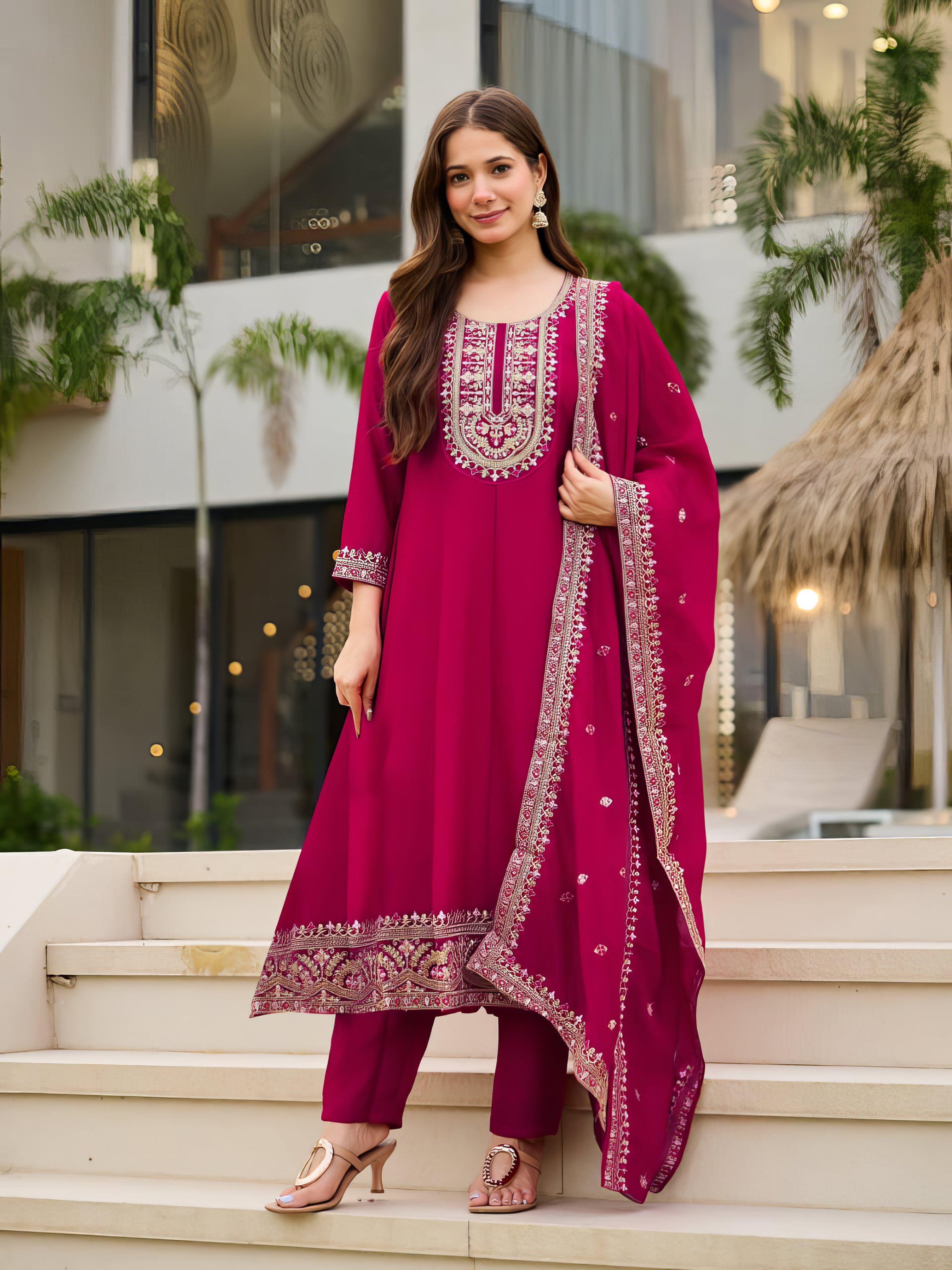 Pure Vichitra Silk Suit EAST0045