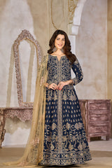 Art Silk Top & Bottom Set with Santoon Inner Gown LXGW0064