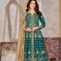 Art Silk Top & Bottom Set with Santoon Inner Gown LXGW0064