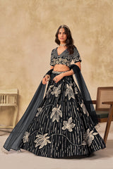 Art Silk Lehenga Set with Net Dupatta LXLG0037