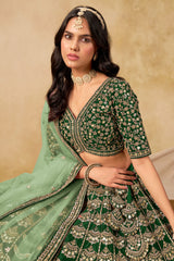 Art Silk Embroidered Lehenga Set with Net Dupatta LXLG0036