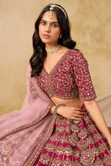 Art Silk Embroidered Lehenga Set with Net Dupatta LXLG0036