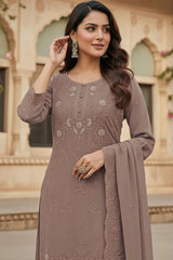 Heavy Georgette Zarkan Work Suit Set with Plazo EASR0082