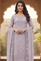 Premium Heavy Georgette Zarkan Work Plazo Suit Set EAPK0110