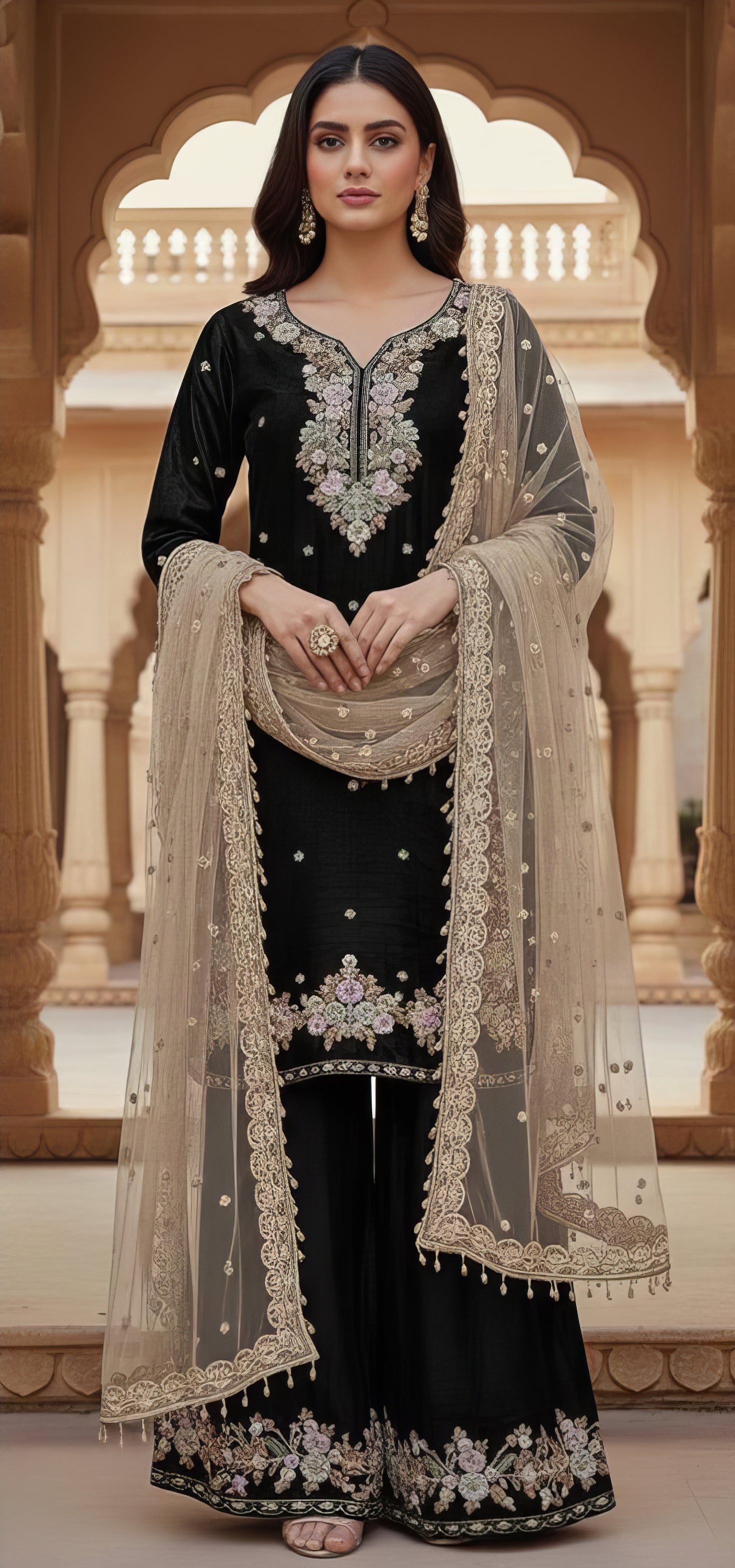 Heavy Jimmy Choo Suit Set with Net Dupatta EASR0099