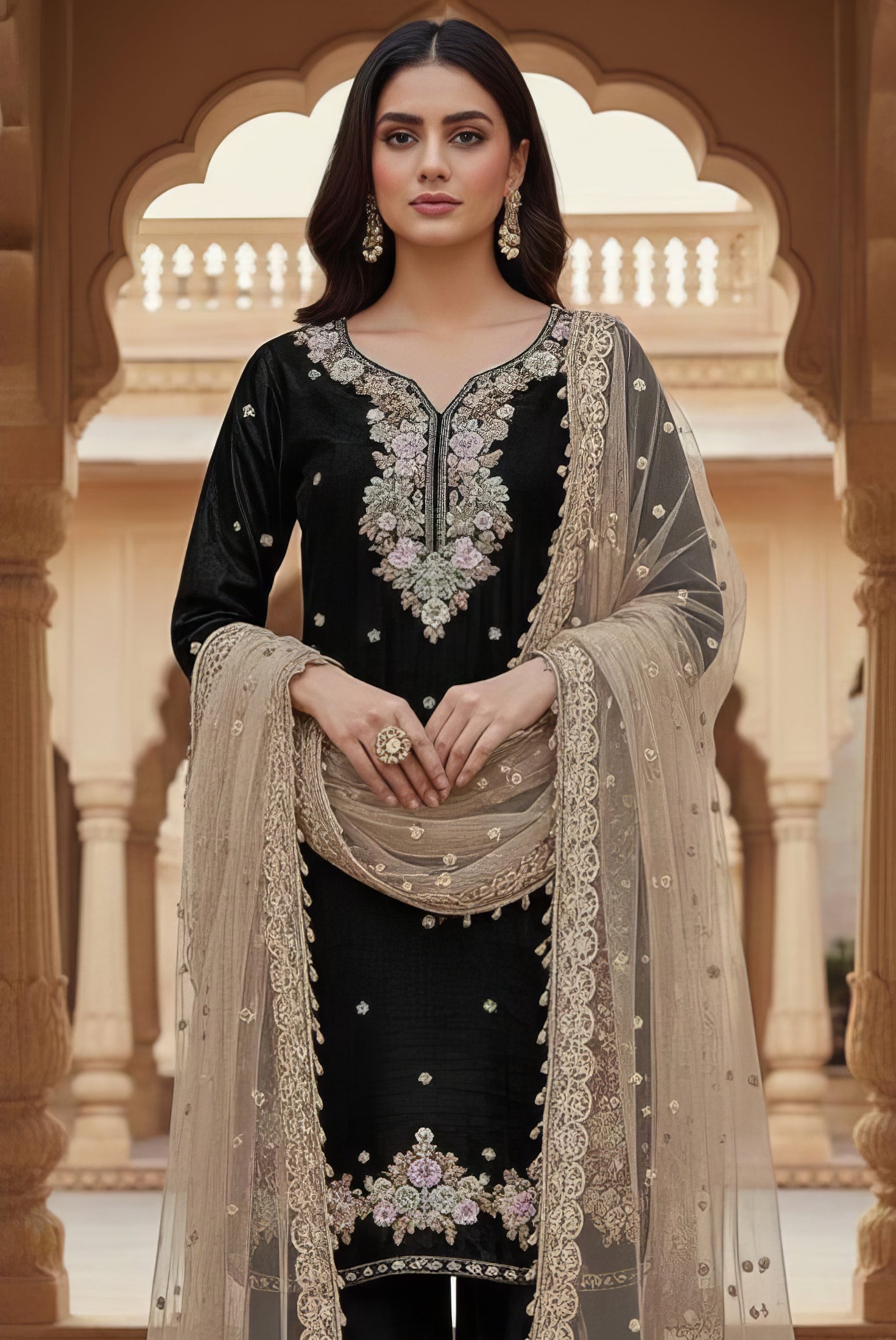 Heavy Jimmy Choo Suit Set with Net Dupatta EASR0099