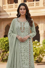 Heavy Georgette Zarkan Work Suit Set with Plazo Pakistani Suit EAPK0138