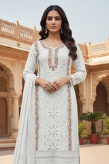 Heavy Georgette Zarkan Work Suit Set with Plazo Pakistani Suit EAPK0139