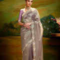 Purple and Beige Designer Saree LXSE0017