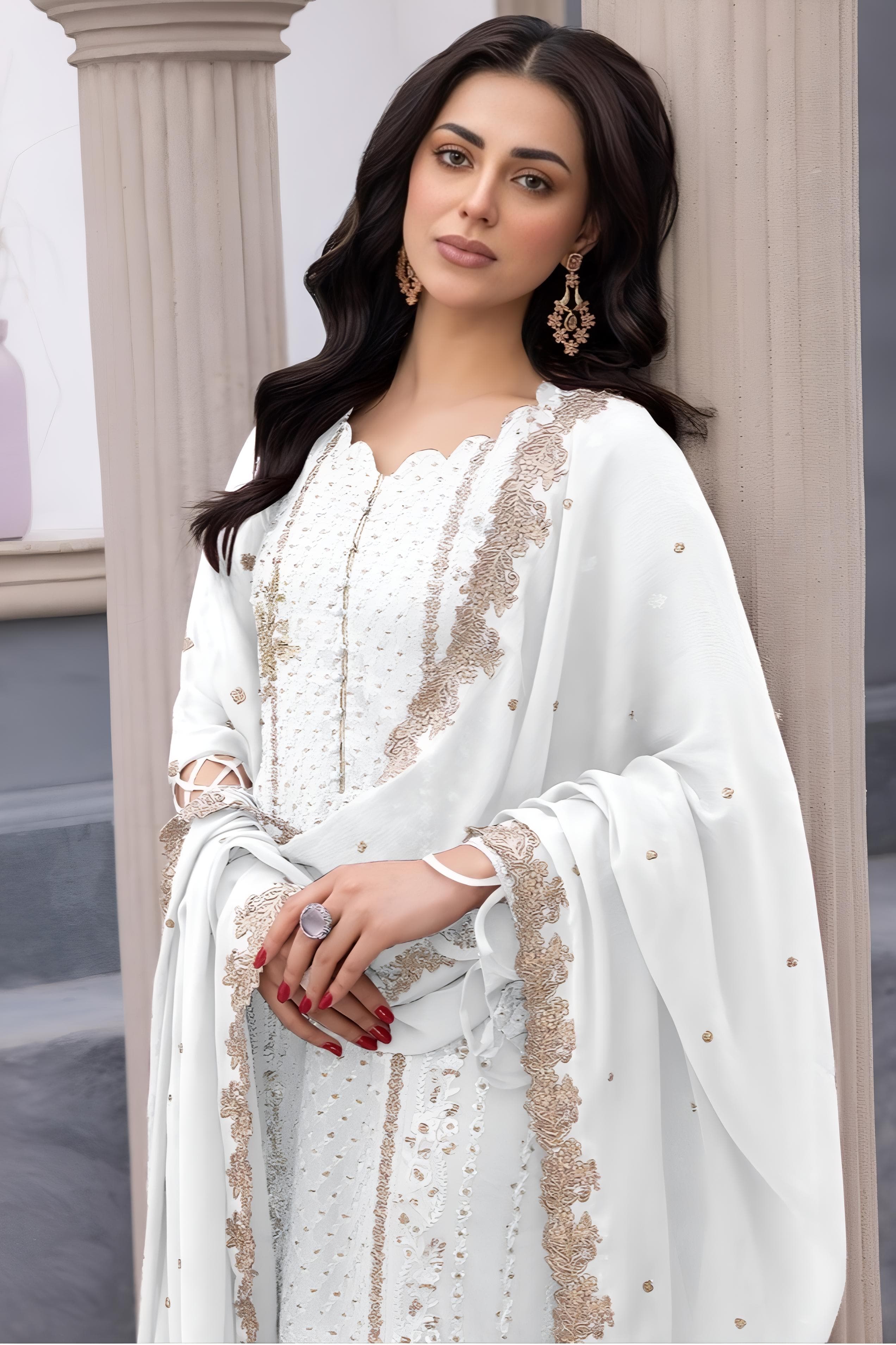 Pakistani suit with  Organza fabrics EAPK0012