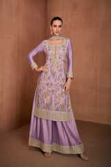Multi-thread Embroideried sharara EASR0009