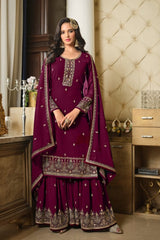 Designer Sharara Suit with Sequence & Lace Dupatta EASR0001