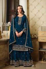 Designer Sharara Suit with Sequence & Lace Dupatta EASR0001