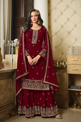 Designer Sharara Suit with Sequence & Lace Dupatta EASR0001