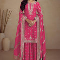 Elegant Semi Chinon Silk Ensemble Sharara EASR0008