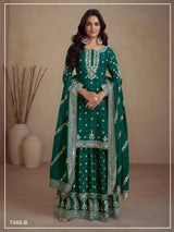 Elegant Semi Chinon Silk Ensemble Sharara EASR0008