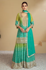 Digital Printed Embroidered work SHARARA EASR00018