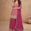 Heavy Chinon With Sequence Embroidery Stich Work SHARARA EASR00024