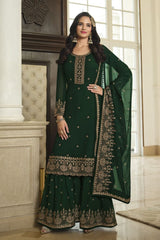 Faux georgette Embroidery Work SHARARA EASR00027