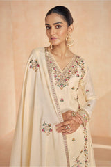 Premium Chinon Silk Luxury Sharara LXSR0023