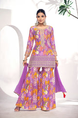 Finefeel Digital Printed Sharara Suit LXSR0043